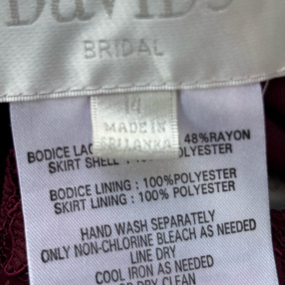 David's Bridal Wine A-Line Skirt - Picture 9 of 15